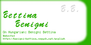 bettina benigni business card